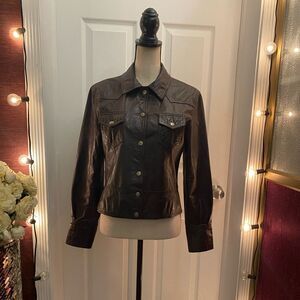 Las Pepas genuine leather jacket, S